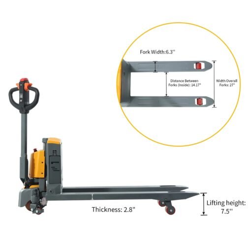 Full Electric Pallet Truck Lithium Power Pallet Jack 3300 lbs Capacity 48" Lx27 W Forks Local Pick-Up - Image 3