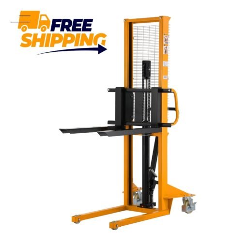 Manual Pallet Stacker Adjustable Forks 1100lbs Cap. 63" Lift Height A-3002 - Image 5