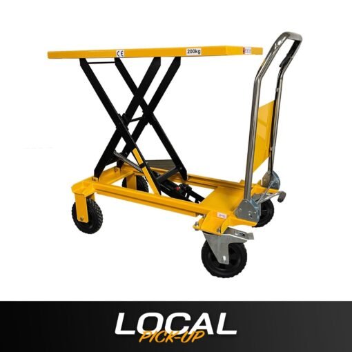 Single Scissor Lift Table 440 lbs. 39.4 " lifting height with durable big rubber load wheel