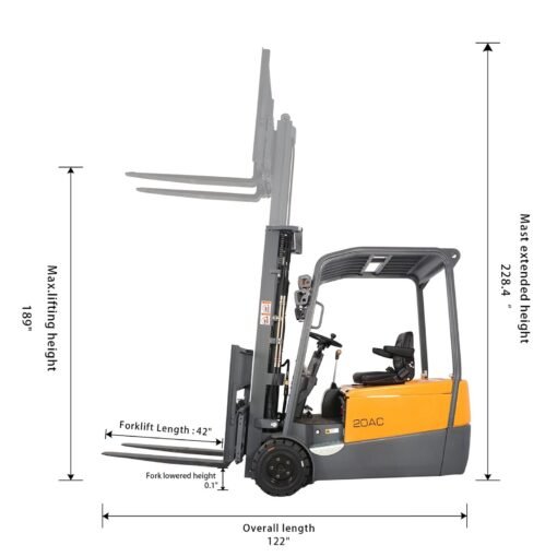 3 wheels electric battery powered forklift 4400 lbs cap. A-4023 - Image 2