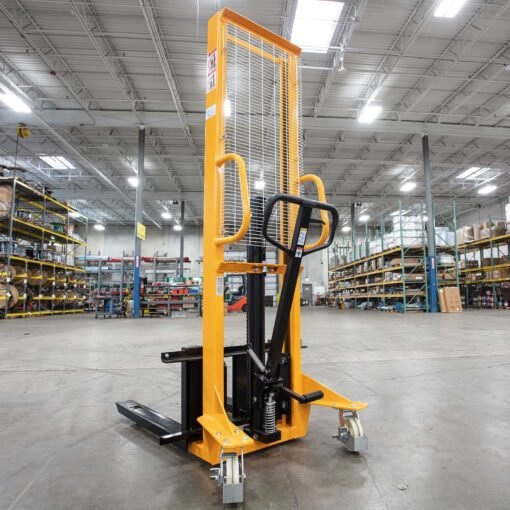 Manual Pallet Stacker Adjustable Forks 1100lbs Cap. 63" Lift Height A-3002 - Image 2