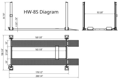 APlusLift 8000LB 4-Post Portable Parking Storage Service Car Lift - HW-8S or HW-8SXLT - Image 8