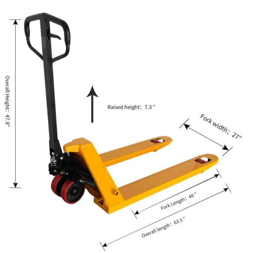 High Quality Manual Hydraulic Pallet Jack 6600 lbs 48" x27"Fork - Image 7