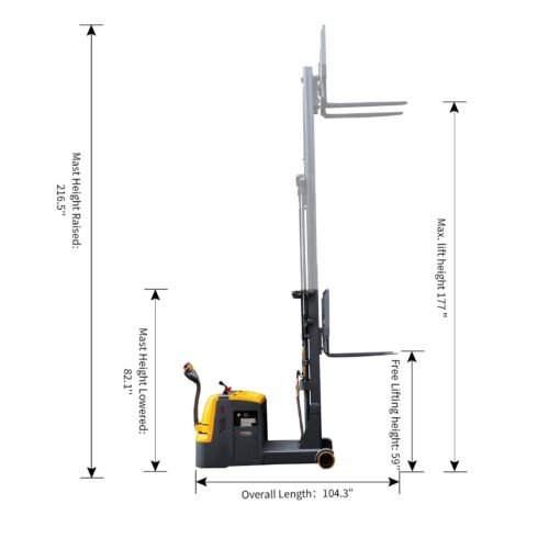 Counterbalanced Electric Stacker 3300lbs 177" High - Image 5