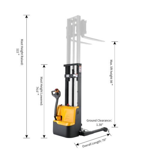 Full Electric Walkie Stacker 3300lbs Cap. Straddle Legs. 98" lifting Local Pick-Up A-3022 - Image 4