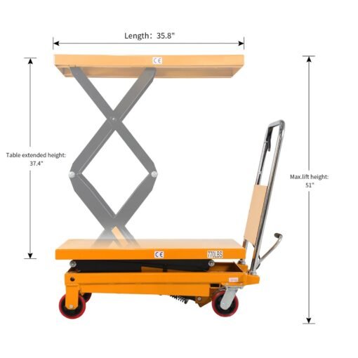 Double Scissors Lift Table 770 lbs. 51.2" lifting height - Image 2