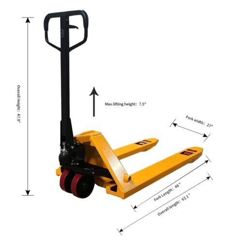 Heavy Duty Manual Hand Pallet Jack for Material Handling 7700 lbs 48" x27"Fork - Image 7